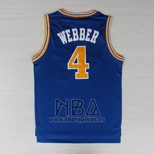 Camiseta Golden State Warriors Chris Webber NO 4 Retro Azul